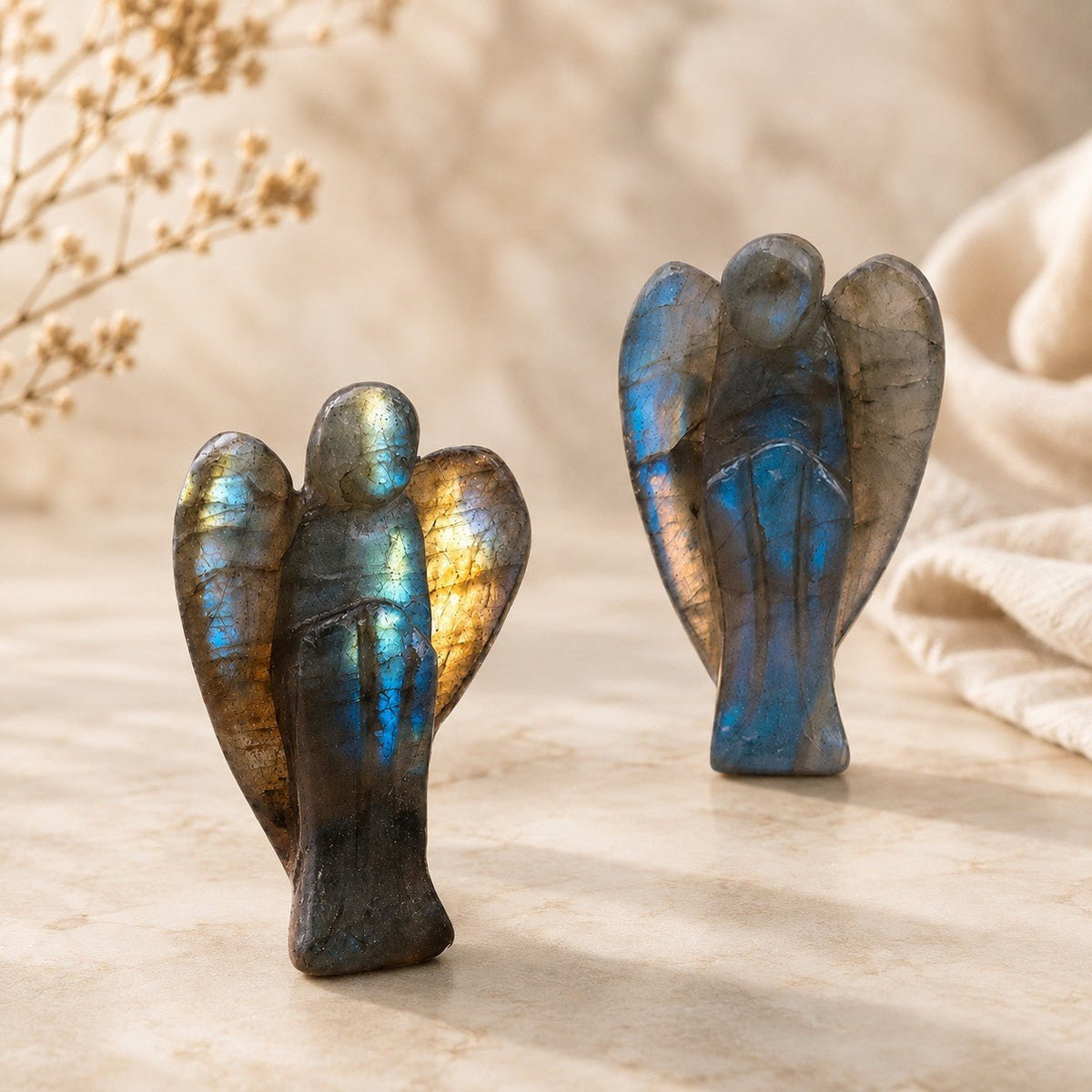 Ange 45/50mm en Labradorite AA+ (Madagascar) - Nature Minérale
