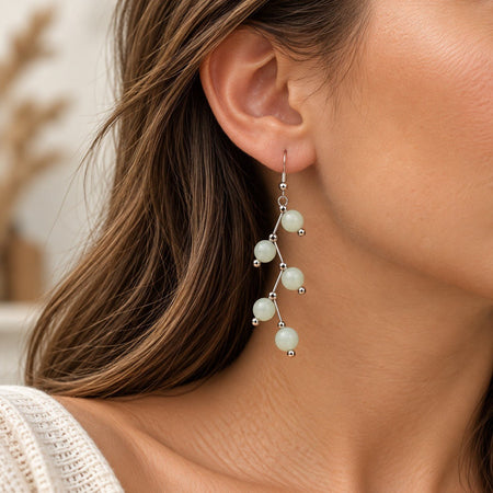 Boucle d'oreille 6 mm Jade de Chine "Les excentriques" - Nature Minérale