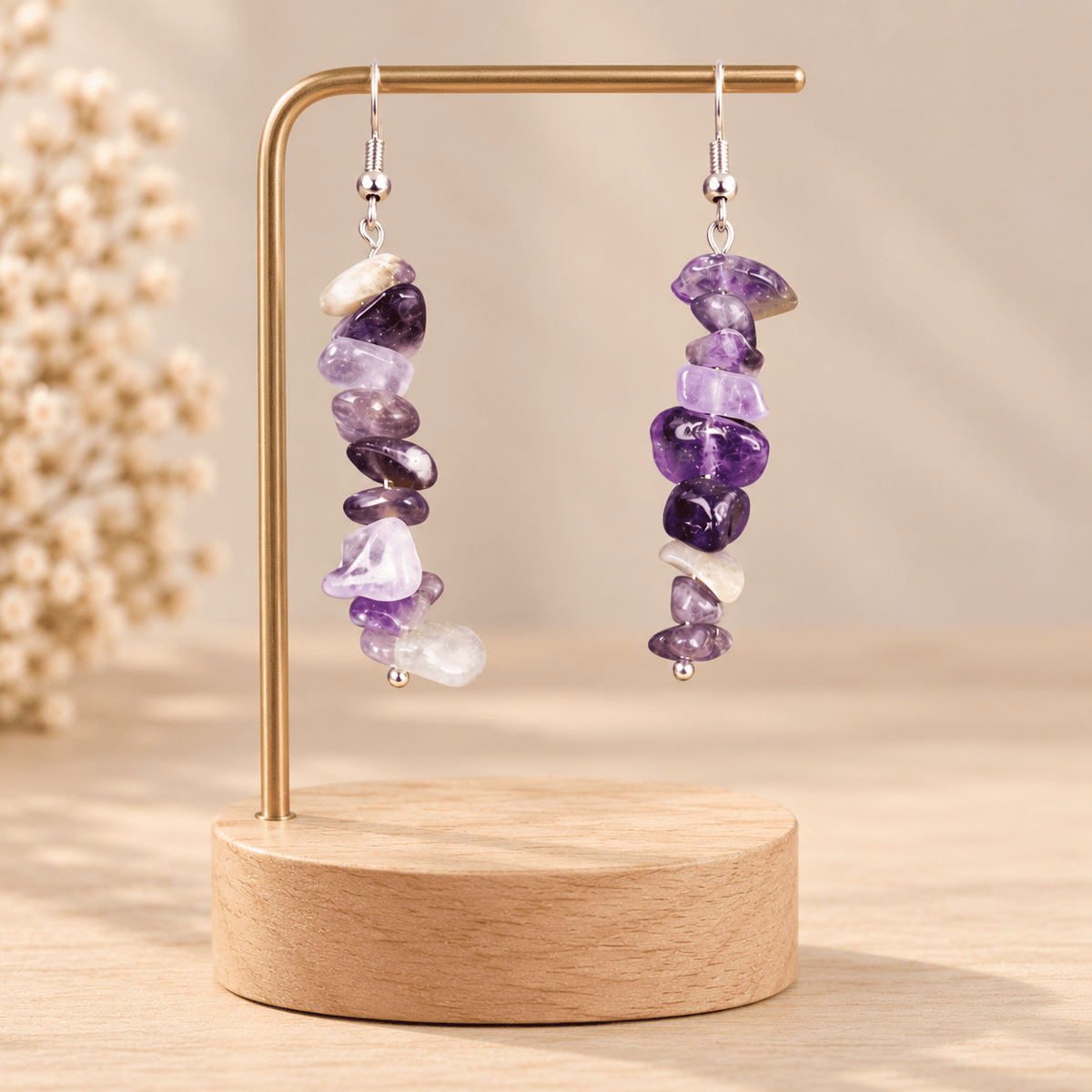 Boucles d'oreilles baroques Améthyste - Nature Minérale