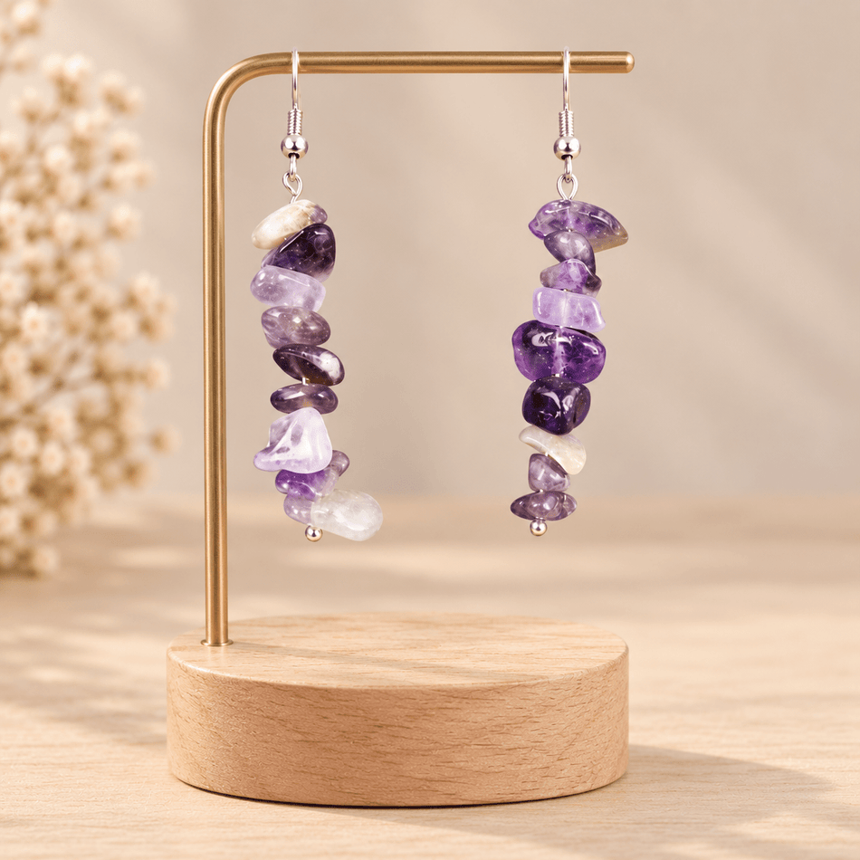 Boucles d'oreilles baroques Améthyste - Nature Minérale
