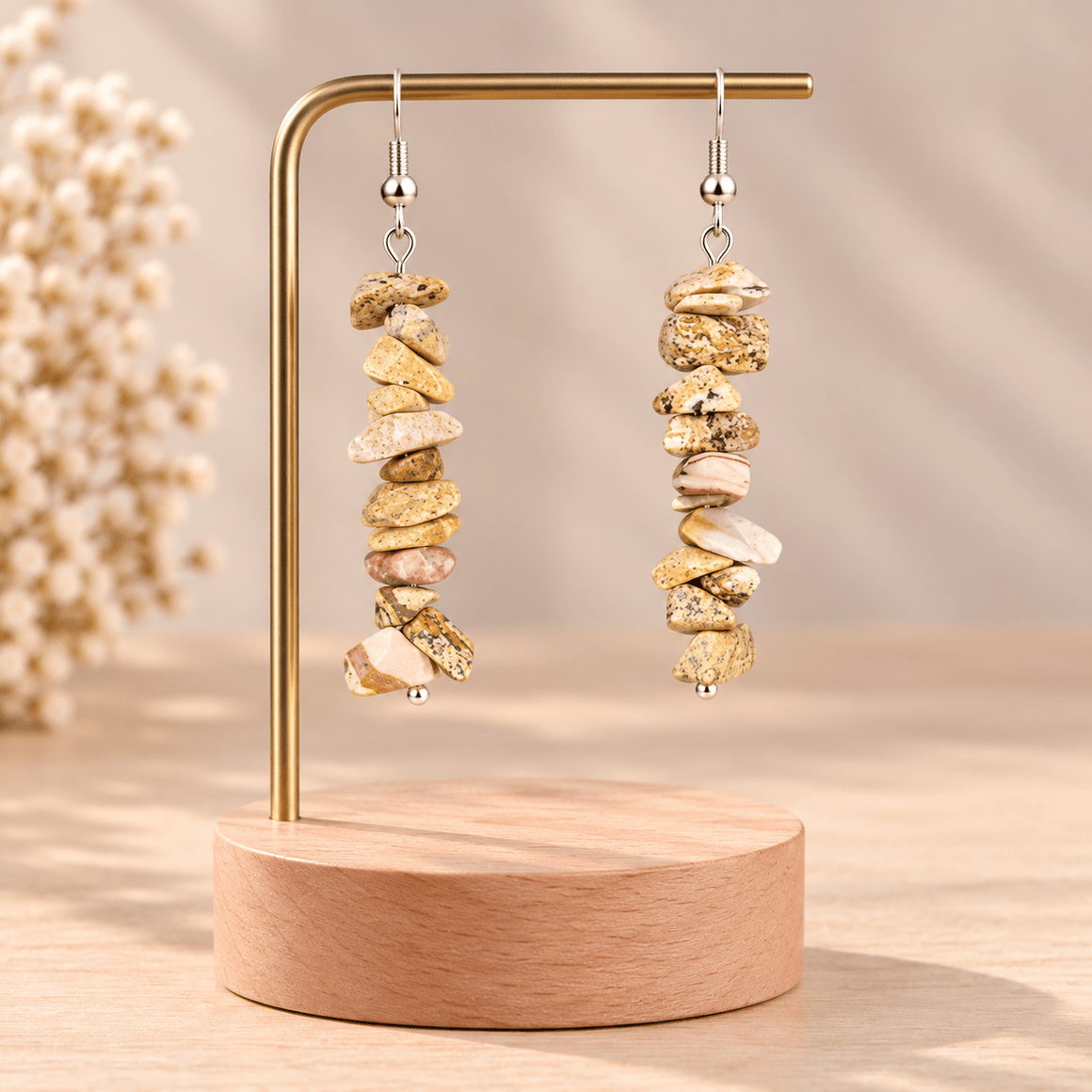 Boucles d'oreilles baroques Jaspe Paysage - Nature Minérale