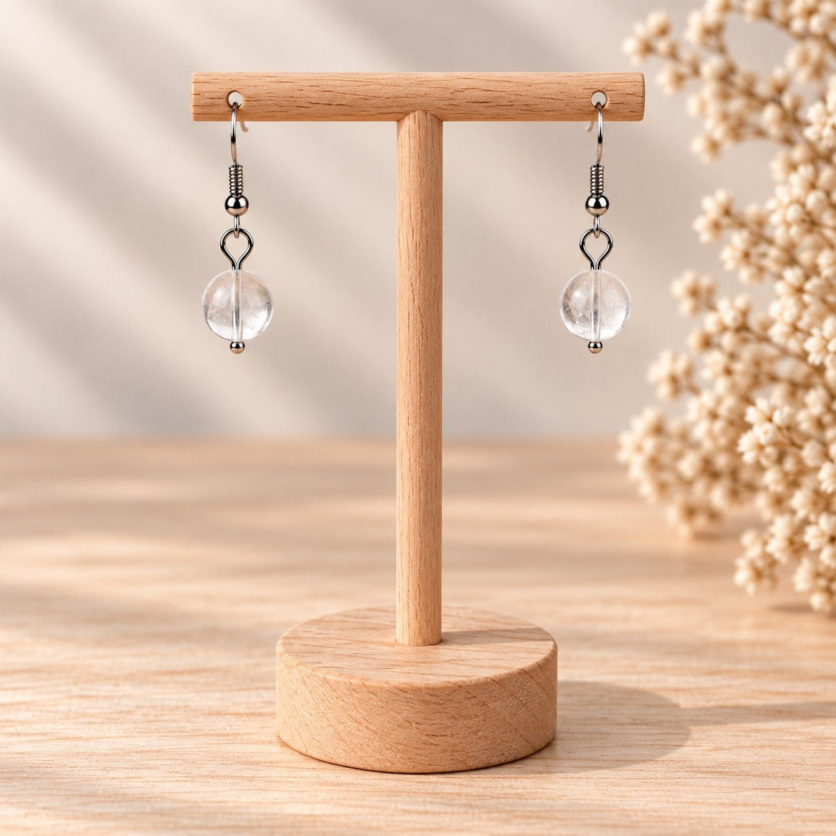 Boucles d'oreilles Cristal de Roche A 8mm - Nature Minérale