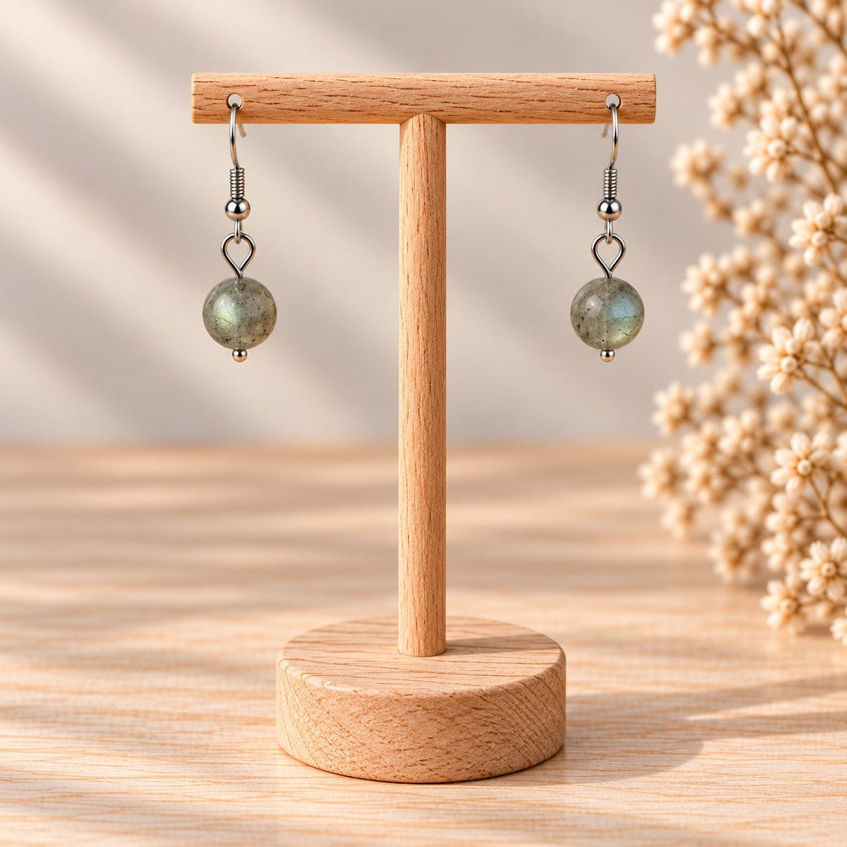 Boucles d'oreilles Labradorite 8mm - Nature Minérale