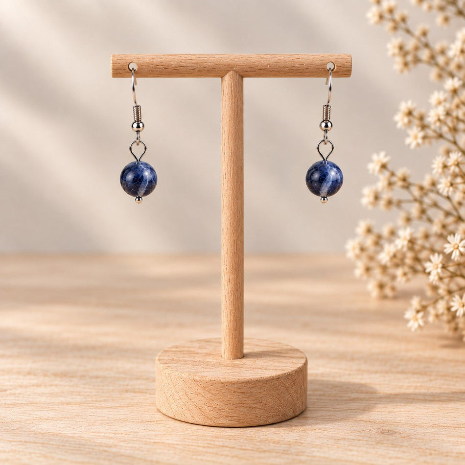 boucles d'oreilles Sodalite A 8mm - Nature Minérale