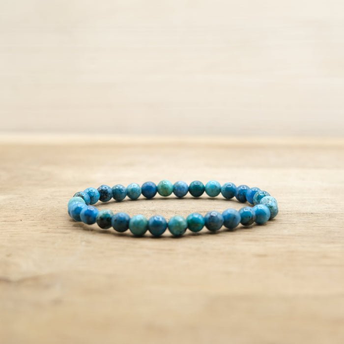 Bracelet 6mm Opale Bleue AA des Andes (Pérou) - Nature Minérale