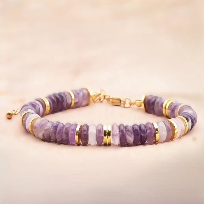 Bracelet Améthyste A fantaisie doré - Nature Minérale