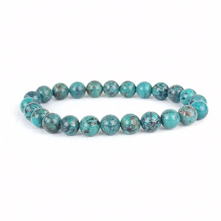 Bracelet Boule 08mm Turquoise Du Tibet A+ - Nature Minérale