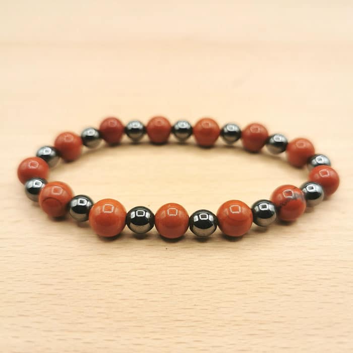 Bracelet Jaspe rouge perles de 6 mm - Les Precieux des Elfes Bracelet Jaspe rouge perles de 6 mm - Les Precieux des Elfes