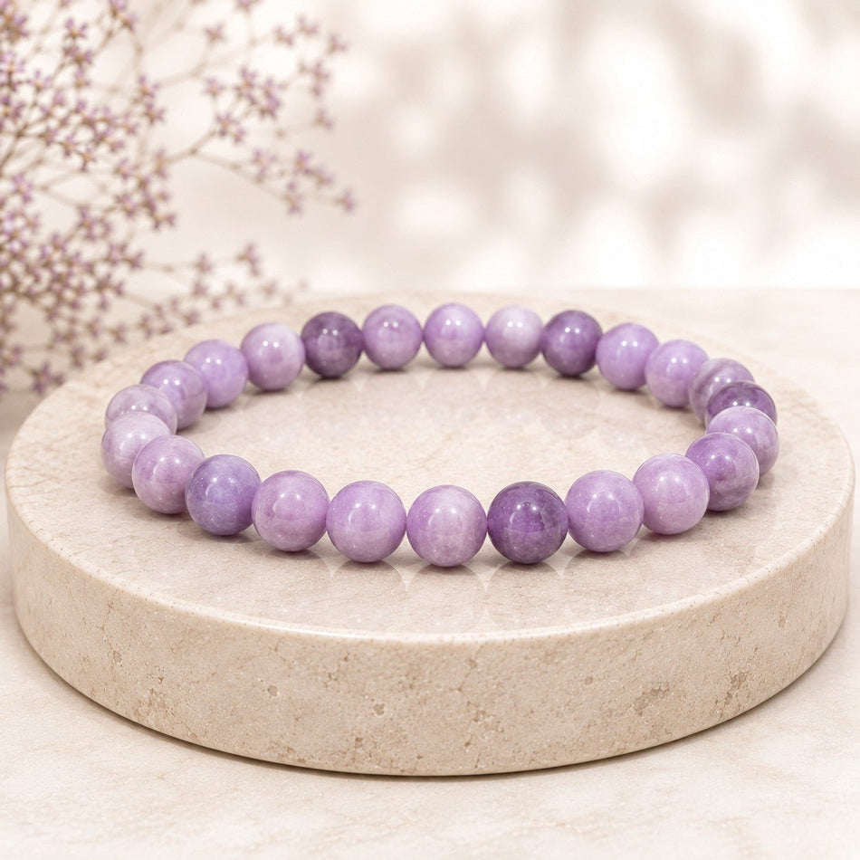 Bracelet Boule Lépidolite A+ 08mm (Madagascar) - Nature Minérale