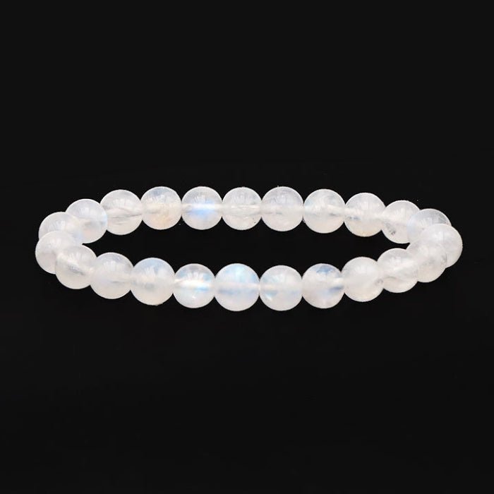 Bracelet Boule Pierre de Lune blanche ou Péristérite AAA 8 mm - Nature Minérale