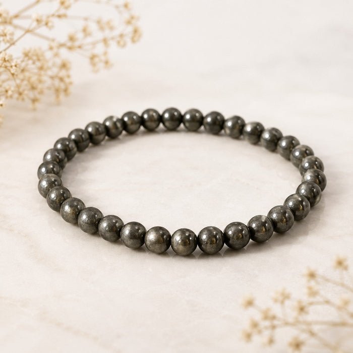 Bracelet boules 6mm Pyrite A (Pérou) - Nature Minérale