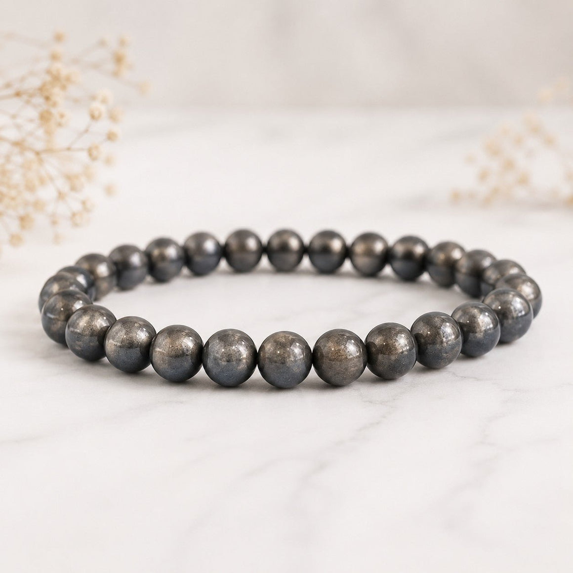 Bracelet boules 8mm Pyrite A (Pérou) - Nature Minérale