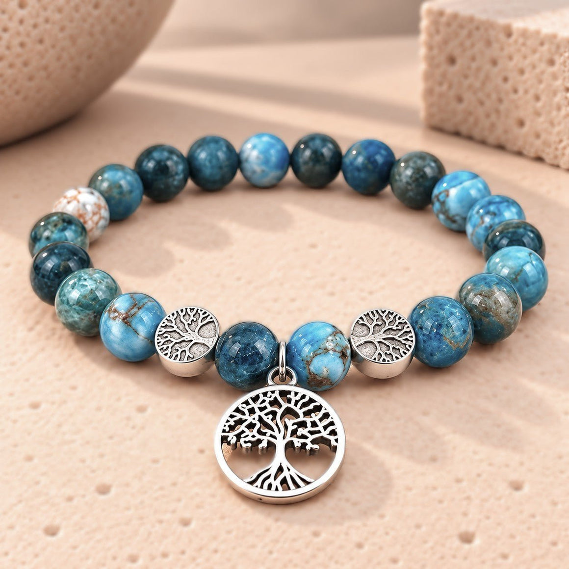 Bracelet "Life" Apatite Bleue AB - Nature Minérale