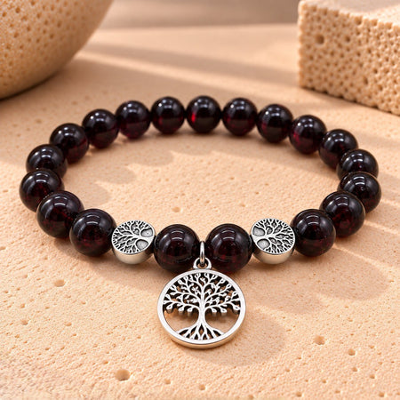 Bracelet "Life" Grenat Rouge A - Nature Minérale