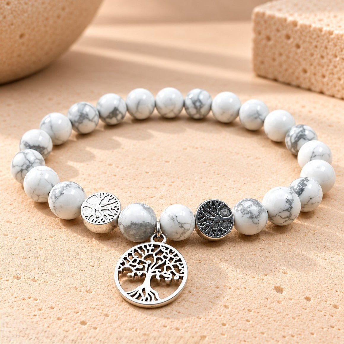 Bracelet "Life" Howlite Blanche - Nature Minérale