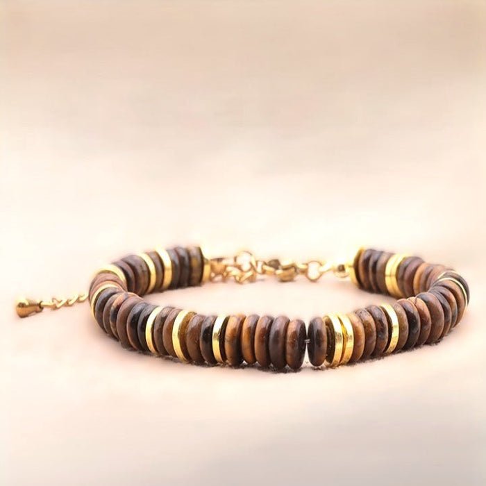 Bracelet Œil de Tigre A fantaisie doré - Nature Minérale