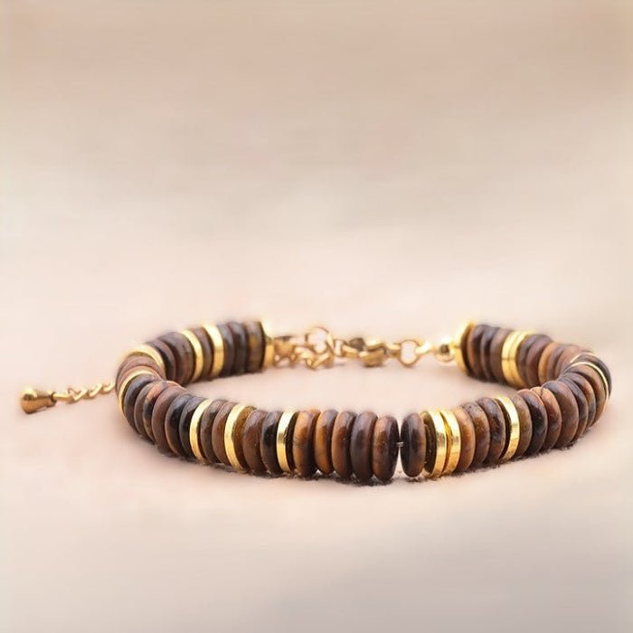 Bracelet Œil de Tigre A fantaisie doré - Nature Minérale