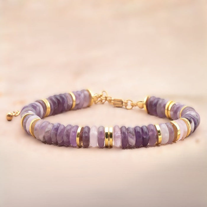 Bracelet Améthyste A fantaisie doré