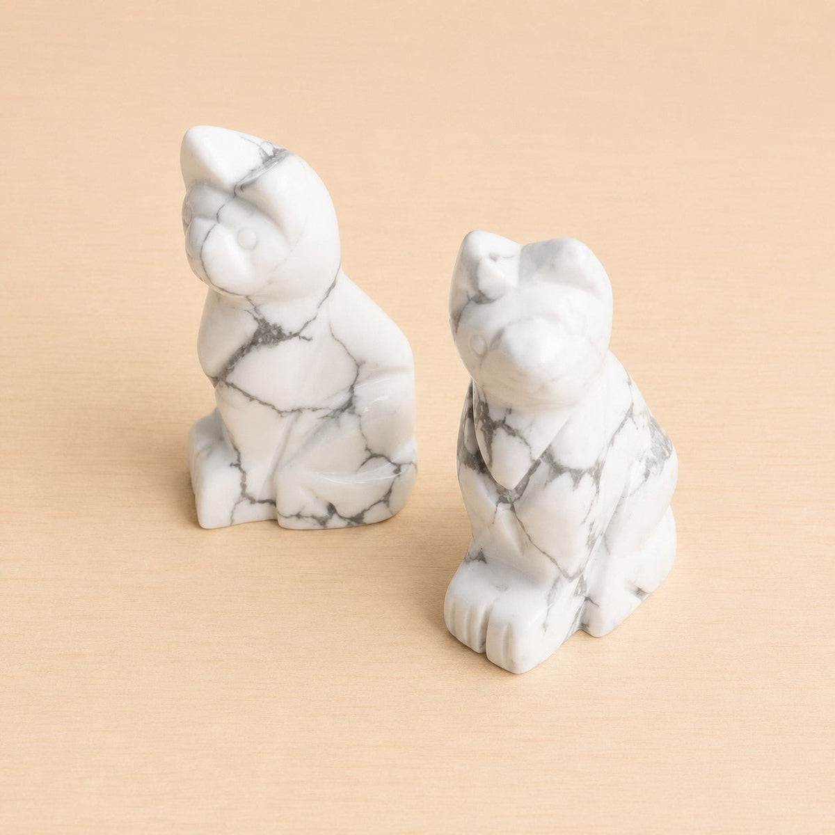 Chat Howlite Blanche A 50mm (Zimbabwe) - Nature Minérale