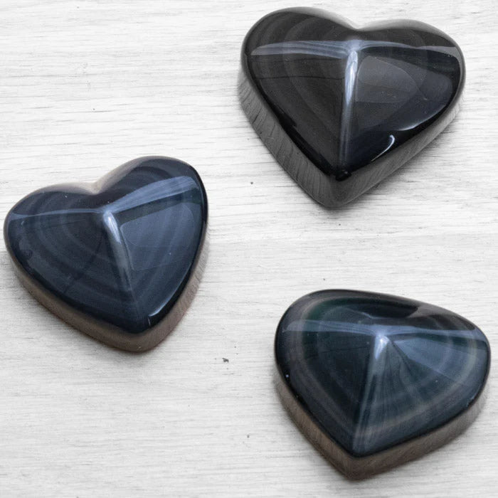 Cœur Obsidienne Œil Céleste AA (50 à 60mm) (Mexique) - Nature Minérale
