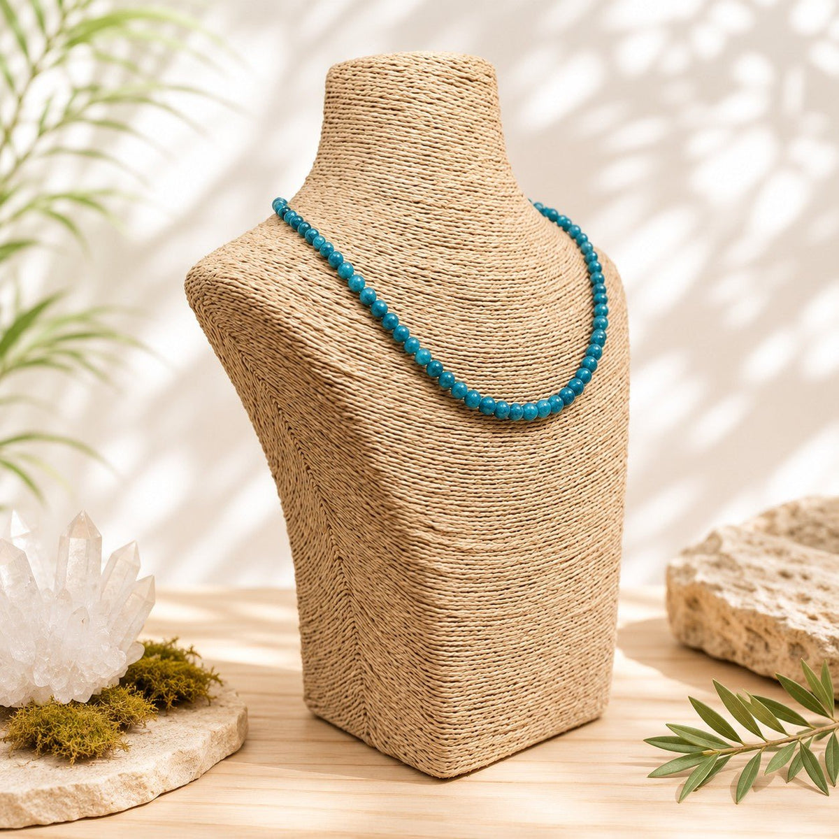 Collier Apatite Bleue - Boules 06mm A+ - Nature Minérale