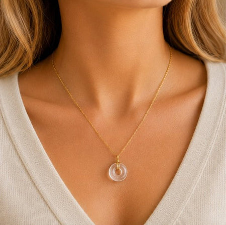 Collier donut en Cristal de roche (Brésil) - Nature Minérale