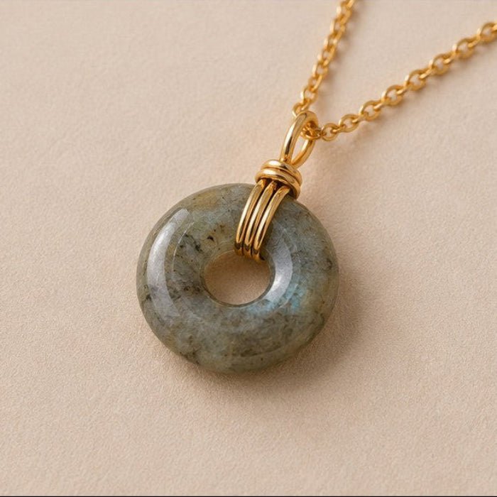 Collier donut en Labradorite ( Madagascar) - Nature Minérale