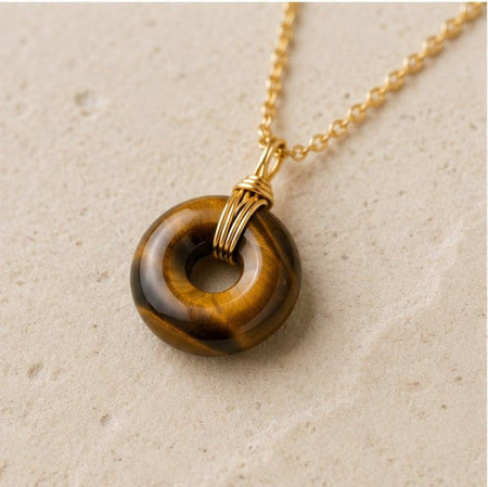 Collier donut en Œil de tigre (Afrique du Sud) - Nature Minérale