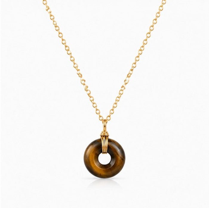 Collier donut en Œil de tigre (Afrique du Sud) - Nature Minérale