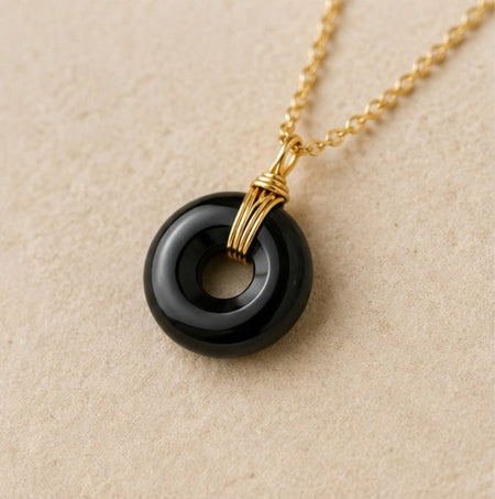 Collier donut en Onyx A (Brésil) - Nature Minérale