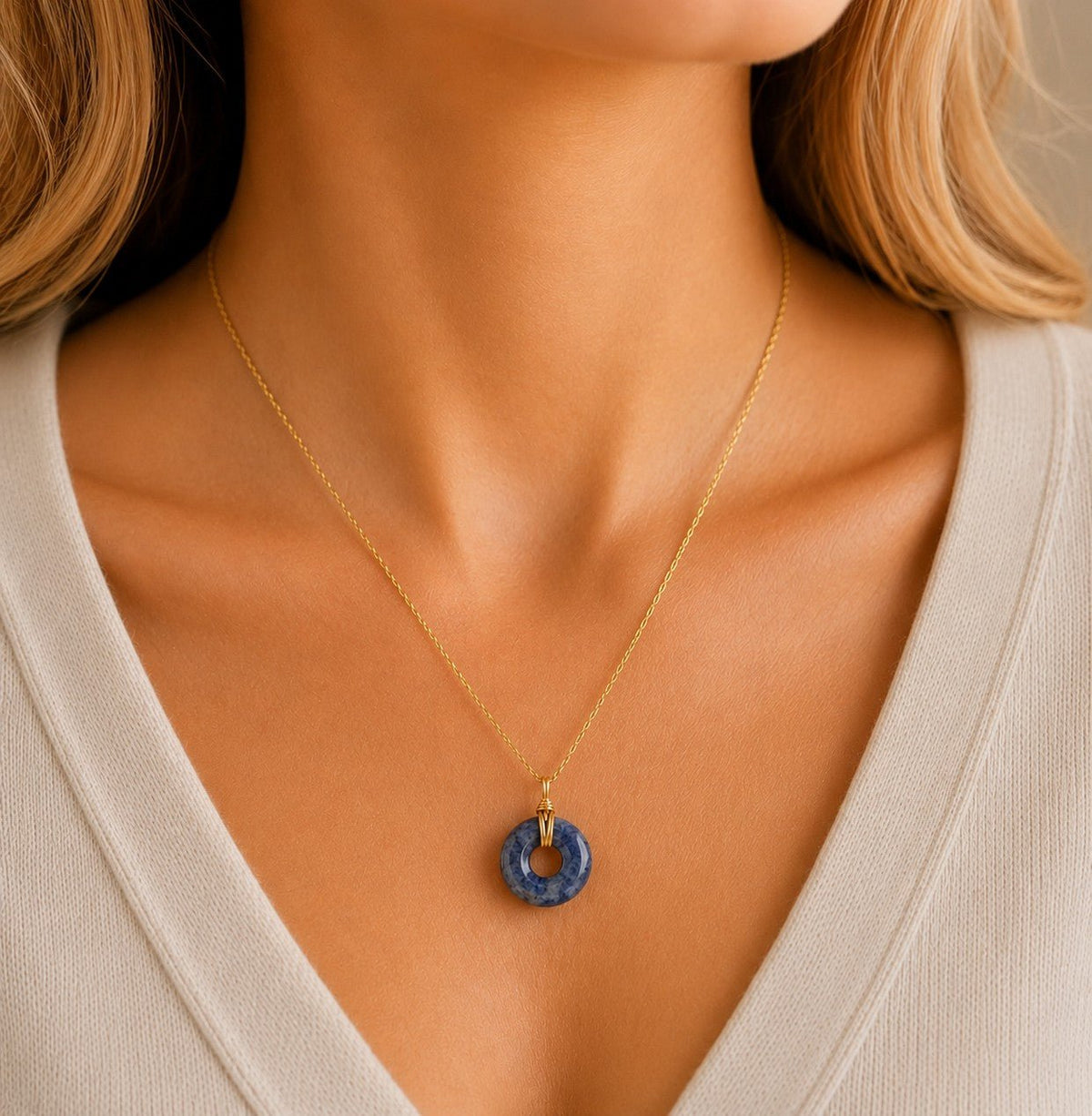 Collier donut en Sodalite (Brésil) - Nature Minérale