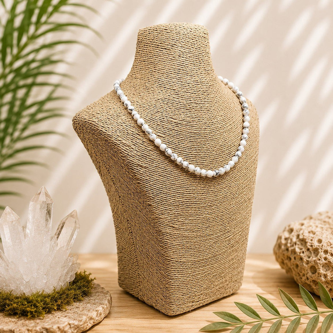 Collier Howlite Blanche - Boules 06mm A - Nature Minérale