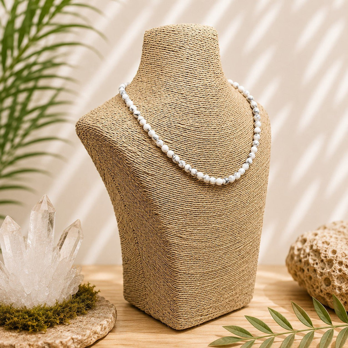 Collier Howlite Blanche - Boules 06mm A - Nature Minérale