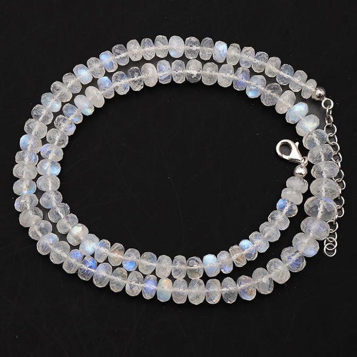 Collier Pierre de Lune Gemme EXTRA 150cts – Argent 925 – N°002 (Inde) - Nature Minérale