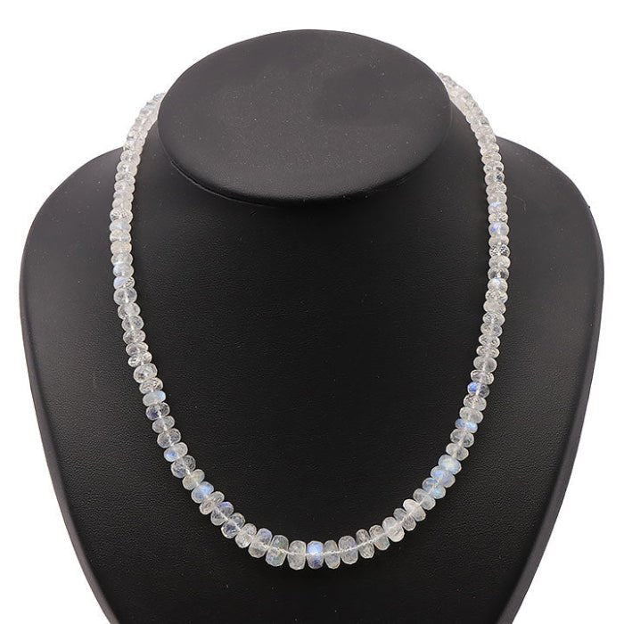 Collier Pierre de Lune Gemme EXTRA 150cts – Argent 925 – N°002 (Inde) - Nature Minérale