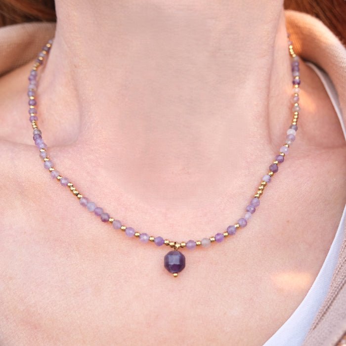 Collier pierre naturelle facettée : Améthyste A - Nature Minérale