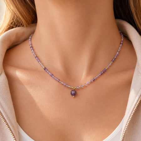 Collier pierre naturelle facettée : Améthyste A - Nature Minérale