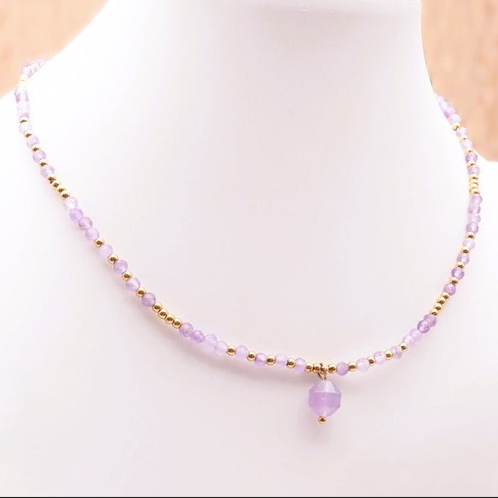 Collier pierre naturelle facettée : Améthyste A - Nature Minérale