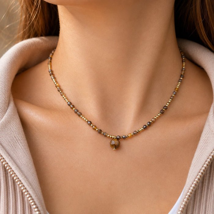 Collier pierre naturelle facettée : Oeil de Tigre A - Nature Minérale
