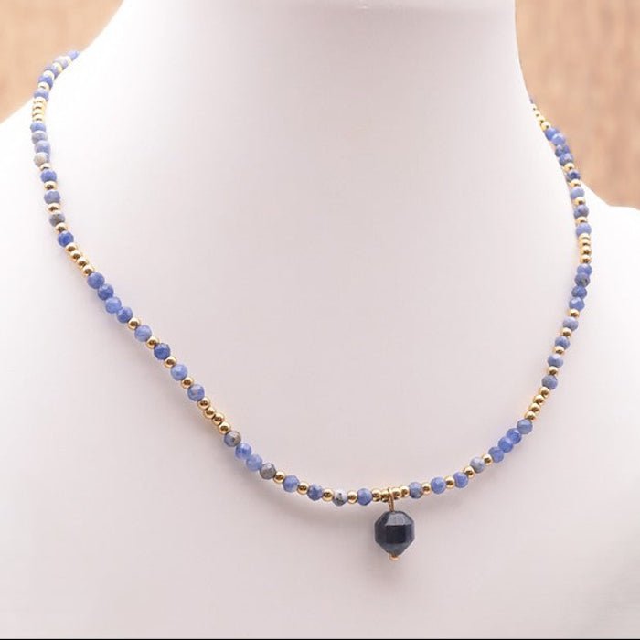 Collier pierre naturelle facettée : Sodalite A - Nature Minérale