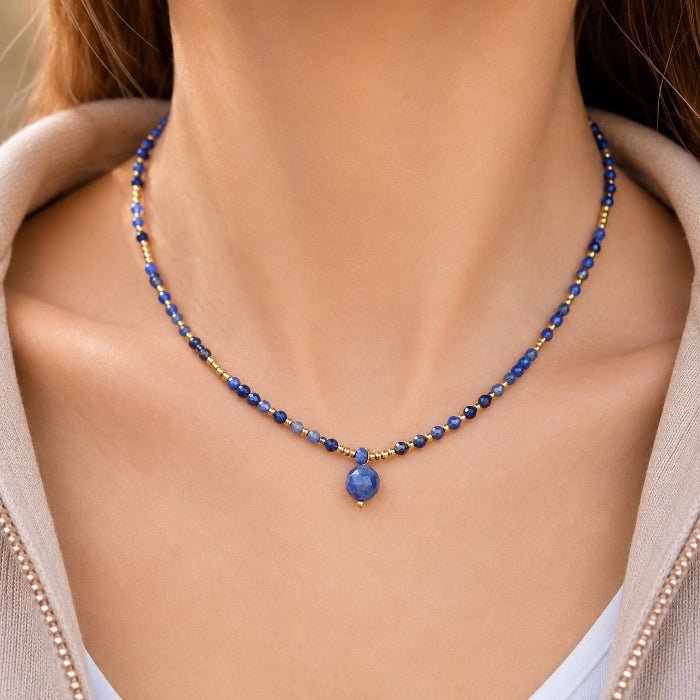 Collier pierre naturelle facettée : Sodalite A - Nature Minérale