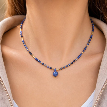 Collier pierre naturelle facettée : Sodalite A - Nature Minérale