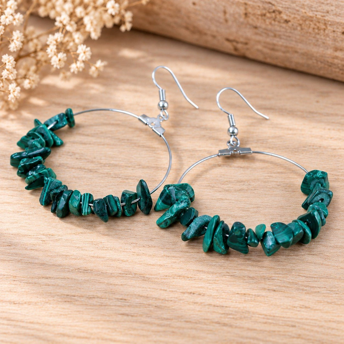 Créoles baroques Malachite A - Nature Minérale
