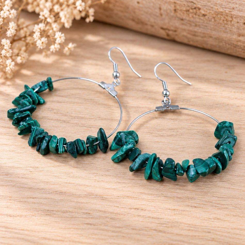 Créoles baroques Malachite A - Nature Minérale