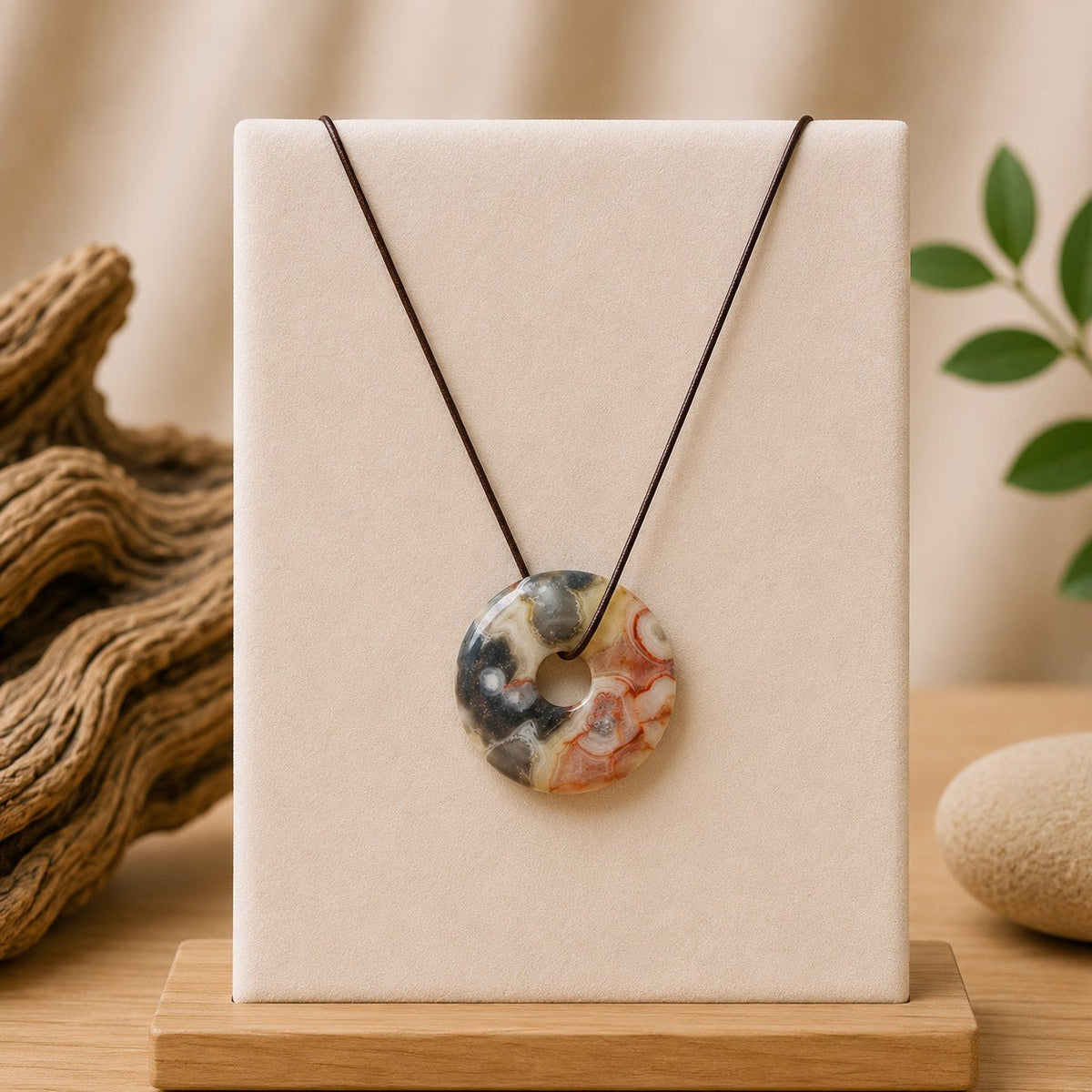 Donut en Agate Crazy Lace (Mexique) - Nature Minérale
