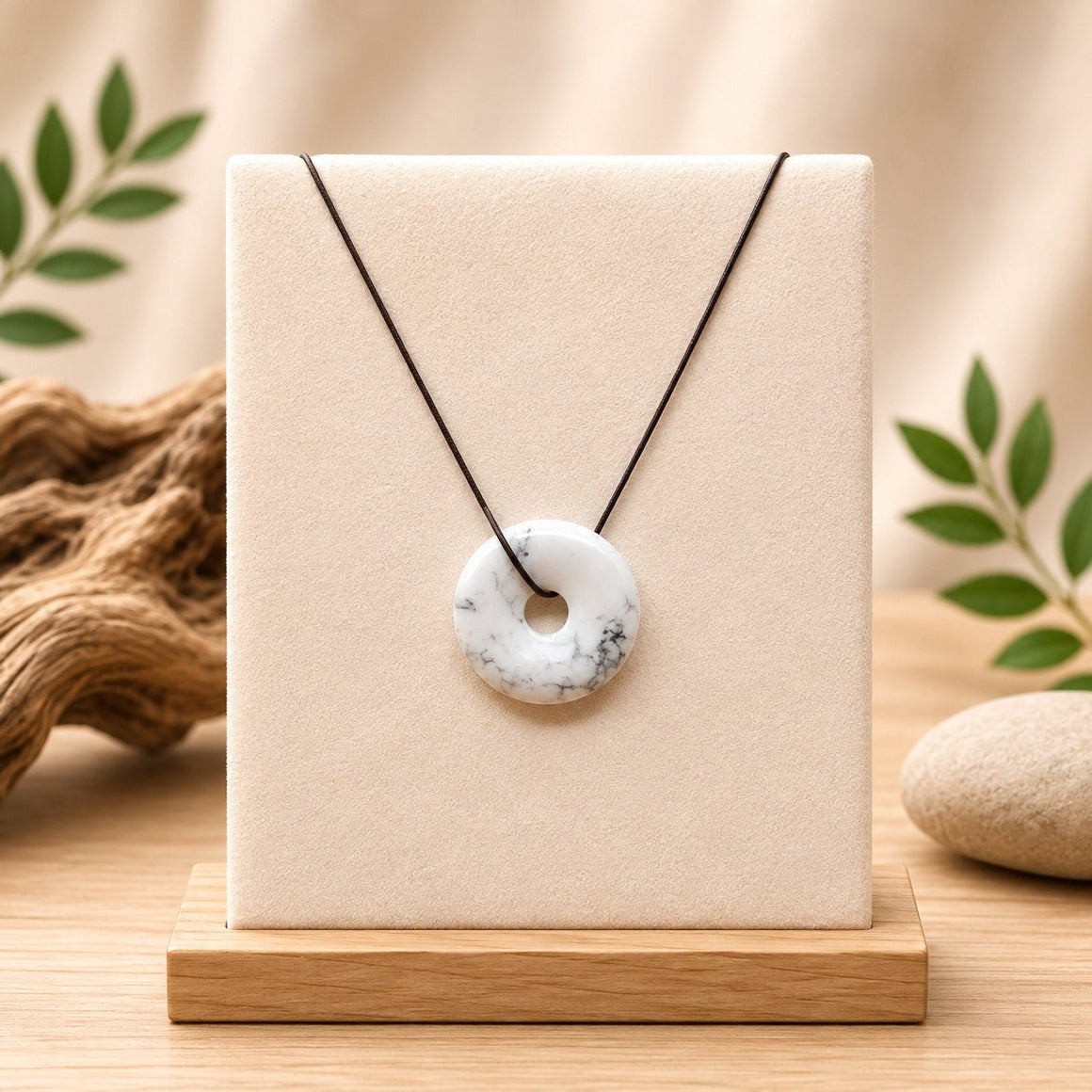 Donut Howlite Blanche (Zimbabwe) - Nature Minérale