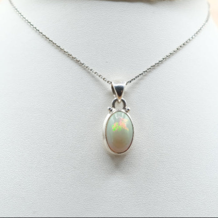Pendentif Opale Welo AA en argent 925 (Ethiopie) - Nature Minérale