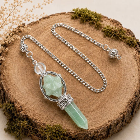 Pendule Merkaba 6 faces en Aventurine Verte (Brésil) - Nature Minérale