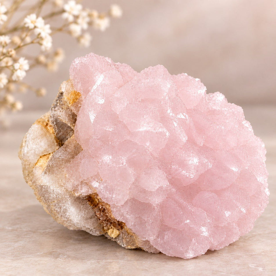 Pierre brute QUARTZ ROSE CRISTALLISÉ AA (Maroc) - Nature Minérale