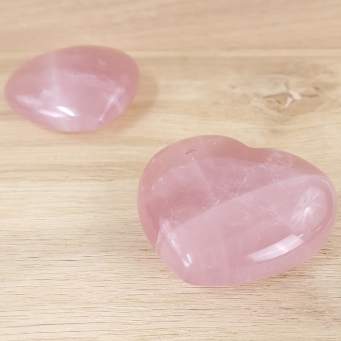 Galet coeur quartz rose